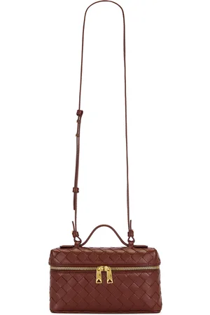 Bottega Veneta Bang Bang Vanity Case in Burgundy,Cognac