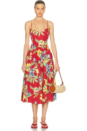 Ralph Lauren Sleeveless Midi Dress in Red