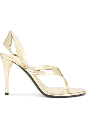 Alaïa Thong Sandal in Metallic Gold