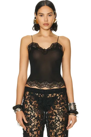 Saint Laurent Sheer Tank Top in Black