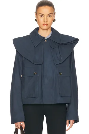 J.W.Anderson Cropped Trench Jacket in Navy