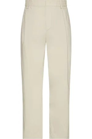 WAO Relaxed Nylon Pleated Pant in Cream