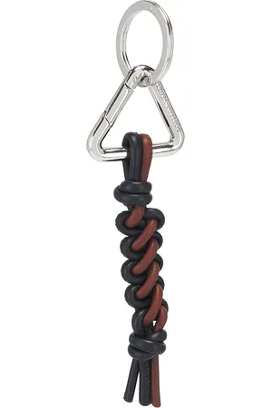 Bottega Veneta Scoubidou Key Ring Woven Nappa Bicolor in Brown