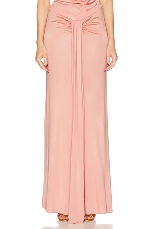 Tom Ford Textured Lustrous Long Skirt in Pink