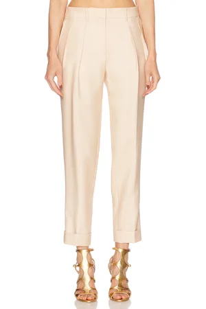 Tom Ford Tailored Double Pleat Pant in Cream