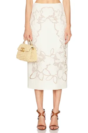 Oscar de la Renta Tweed Midi Skirt in