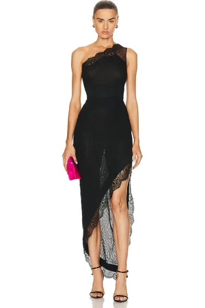 Tom Ford Intertwining Rose Chantilly One Shoulder Evening Dress in