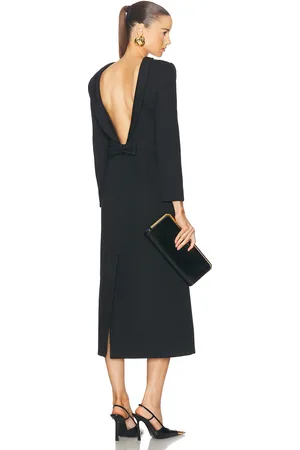 VALENTINO Structured Diagonal Dress in Black