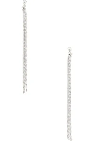 Jil Sander Dangle Earrings in Metallic Silver