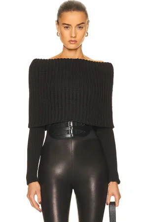 Alaïa Detroit Off The Shoulder Sweater in Black