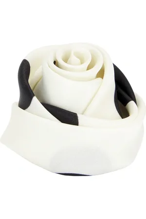Saint Laurent Rolled Rose Brooch in White