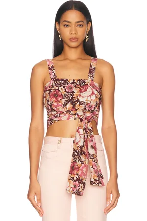 Chloé Tie Front Tank Top in Mauve
