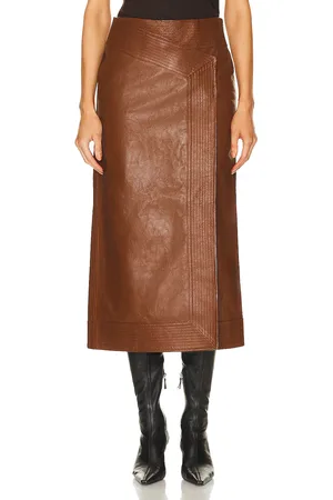 JOHANNA ORTIZ Winter Scents Midi Skirt in Brown
