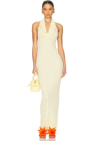 Helsa Aaliyah Maxi Knit Dress in Lemon