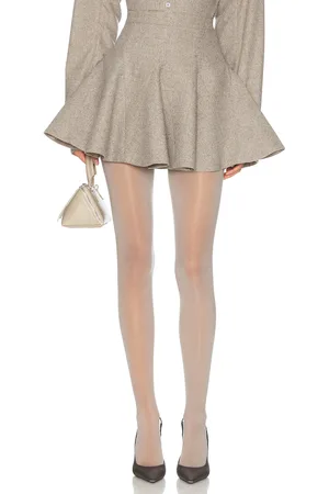 Helsa The Tweed Coquette Skirt in Taupe