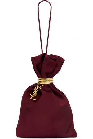 Saint Laurent Evening Pouch Bag in Wine