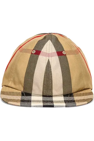 Burberry Reversible Check Hat in Baby Blue
