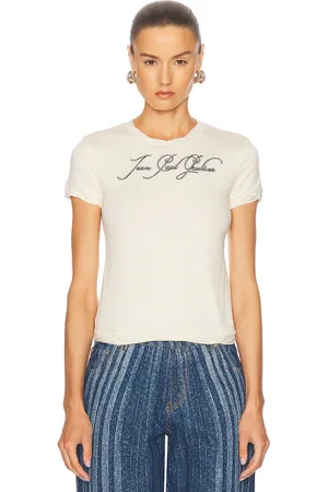 Jean Paul Gaultier Tattoo Baby Tee in Cream
