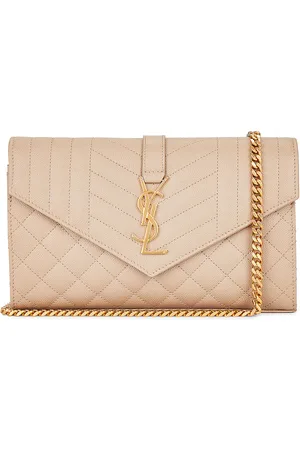 Saint Laurent Envelope Wallet on Chain Bag in Beige