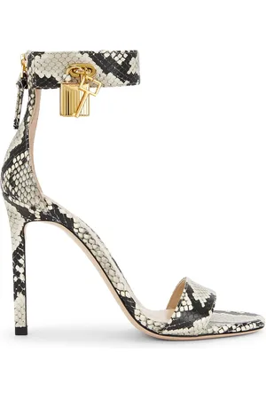 Tom Ford Printed Python Sandal in Black