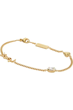 Saint Laurent Monogram Bracelet in Metallic Gold