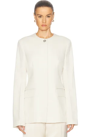 Totême Collarless Cinched Jacket in Cream