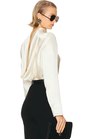 Saint Laurent Drape Back Top in White