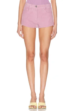 VERSACE Leather Mini Short in Mauve