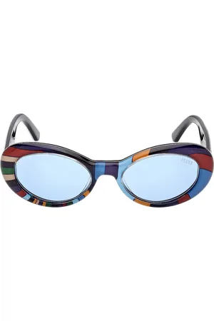 Emilio Pucci Oval Sunglasses in Blue