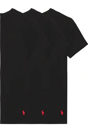 Ralph Lauren Slim Fit Cotton 3 Pack T-Shirt in Black