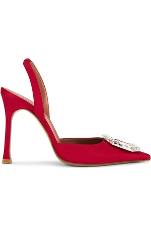 Amina Muaddi Camelia 105 Satin Sling Pump In in