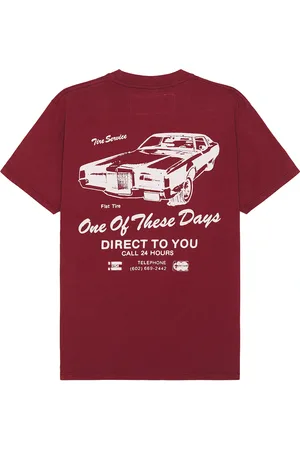 One Of These Days Tire Service Tee in Burgundy