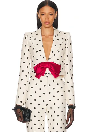 VALENTINO Pattern Crop Jacket in Cream