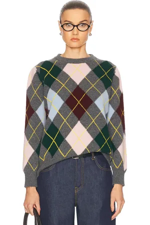 &Daughter Argyle Crewneck Sweater in Grey
