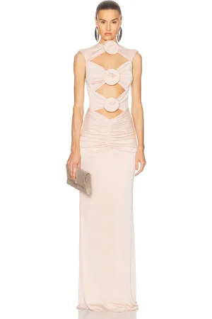 MARIANNA SENCHINA Tender Maxi Dress in Metallic Neutral