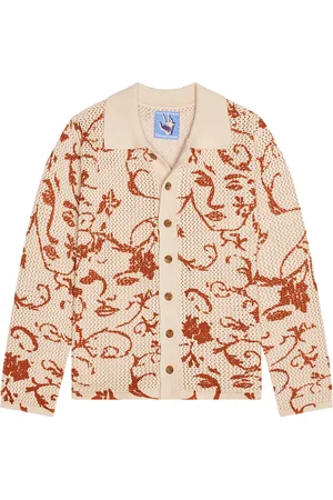 KIDSUPER STUDIOS Face Floral Open Knit Top in