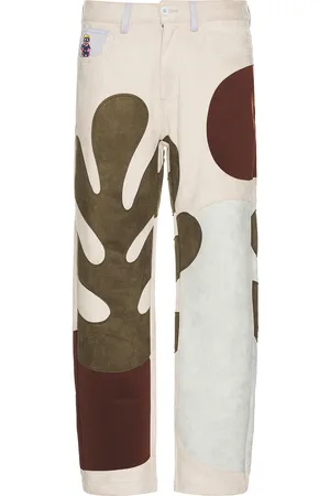 KIDSUPER STUDIOS Suede Patchwork Pants in Beige