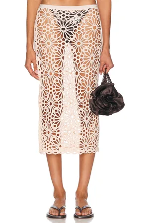 Norma Kamali Straight Knee Length Skirt in Blush