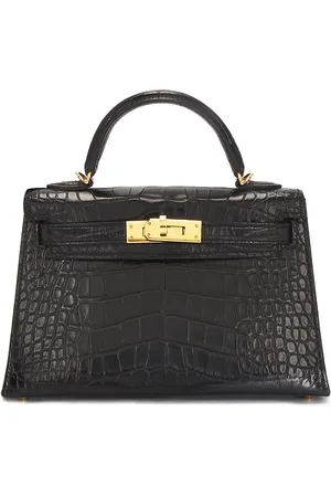 Hermès Alligator Kelly 20 Handbag in Black