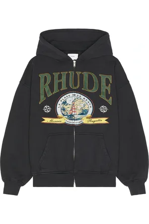 Rhude Monaco Regatta Full Zip Hoodie in Black