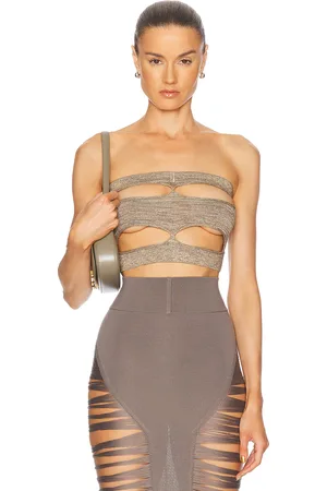 Rick Owens Tanja Bandeau Top in Metallic
