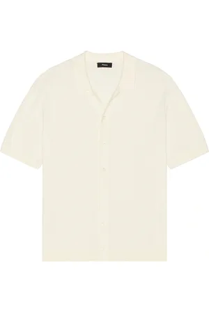 THEORY Cairn Short Sleeve Shirt in Cream