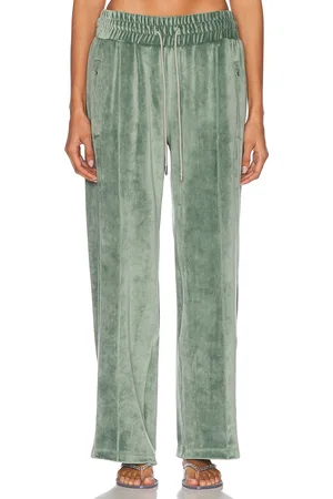 PRISCAVera Velour Track Pant in Sage