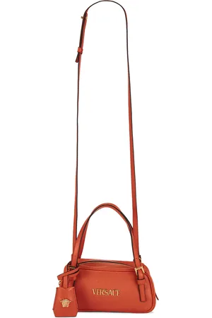VERSACE Mini Shoulder Bag in Papaya- Gold in Orange