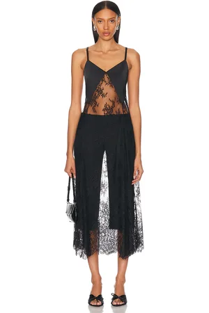 MONSE Sheer Lace Slip Dress in