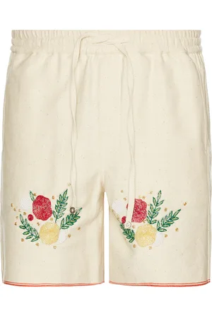 HARAGO Beadwork Floral Shorts in