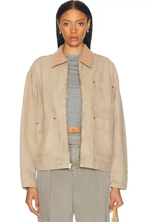 SLVRLAKE Casey Square Worker Jacket in Beige