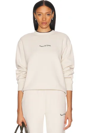 Museum of Peace and Quiet Wordmark Crew Neck Sweatshirt in Cream