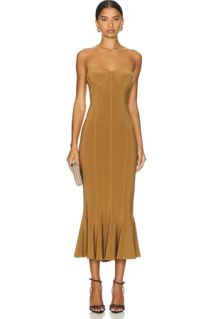 Norma Kamali Corset Dress in Brown