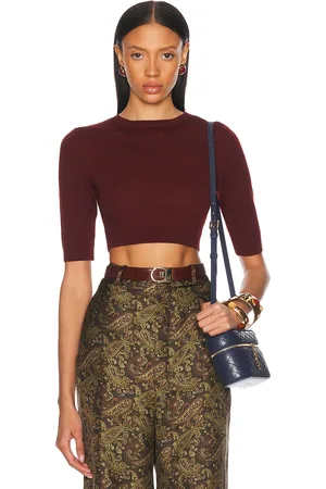 Saint Laurent Cropped Top in Wine